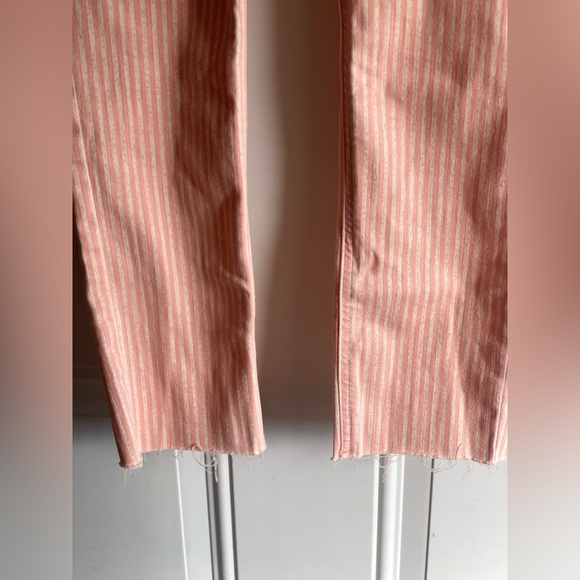 NWT LC Lauren Conrad Skinny Crop Mid Rise Lycra Stretch Jeans In Pink Striped - Picture 8 of 16